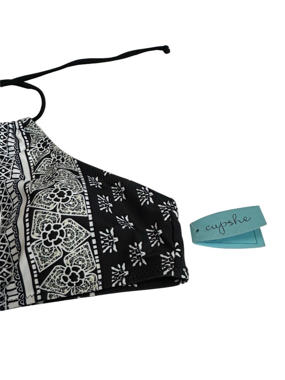Cupshe Black White Lace Up High Neck Camisole Top Small - Picture 6 of 7